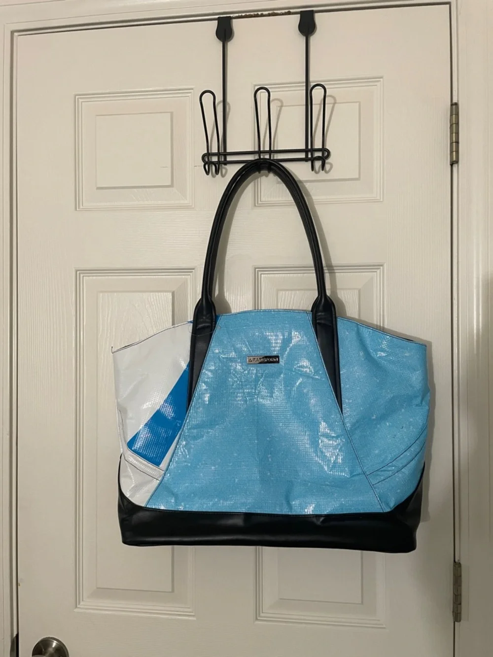 Rareform Tessa Tote Bag Repurposed Billboard Vinyl Blue White New Without Tag